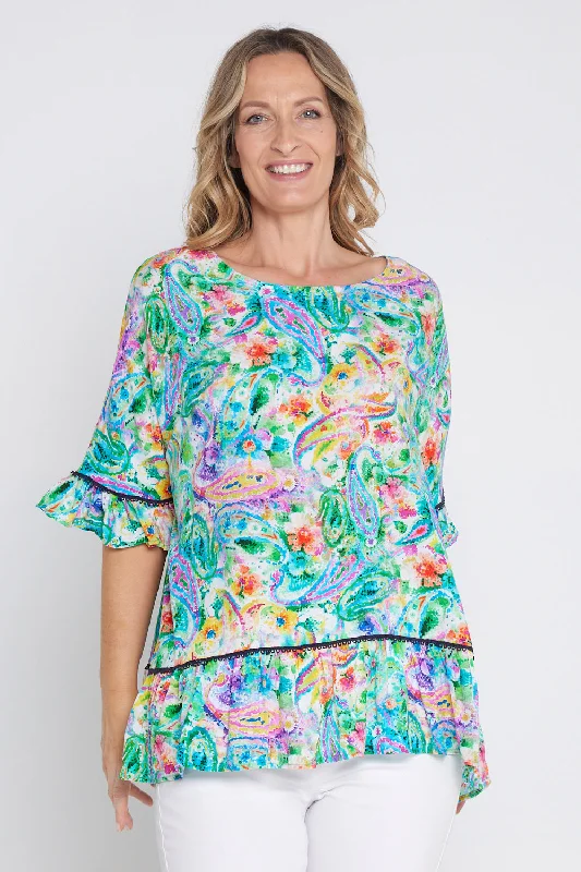 Electra Top - Rainbow Paisley