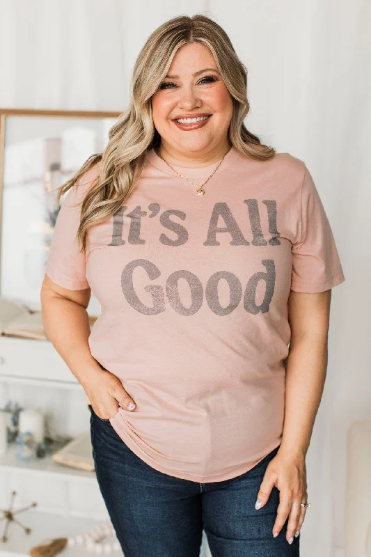 "It's All Good" Graphic Tee- Dusty Peach