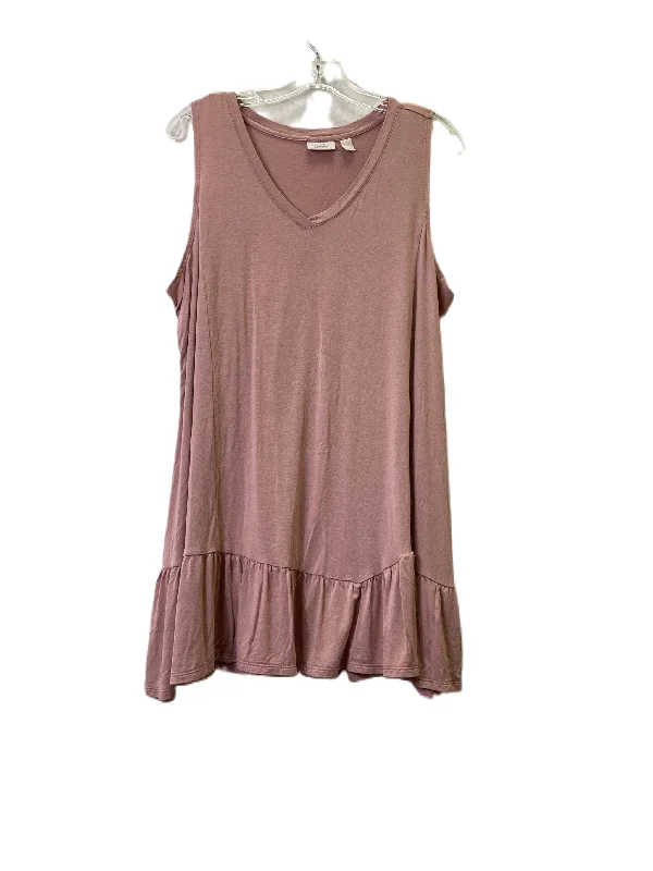 Pink Tunic Sleeveless By Logo, Size: Xl