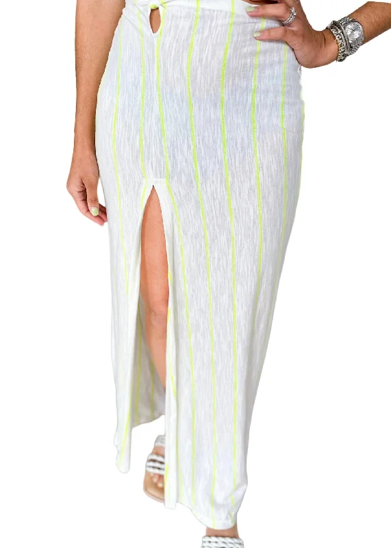 Stevie Maxi Skirt In Glow Stripe