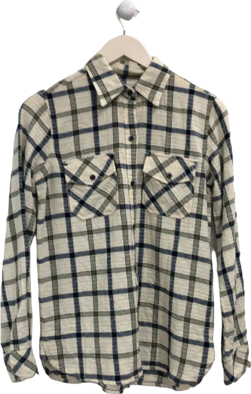 Current Elliot Beige/Blue Plaid Flannel Shirt