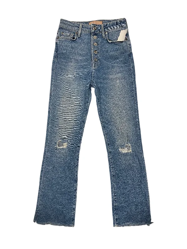 Jeans Cropped By 7 For All Mankind In Blue Denim, Size: 0