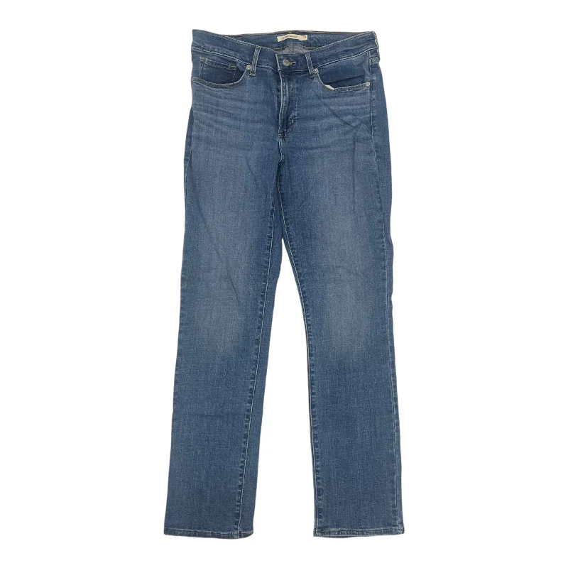 Jeans Straight By Levis In Blue Denim, Size:8