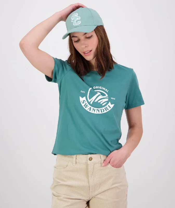 Swanndri Womens Original V3 T Shirt Jade Green/White