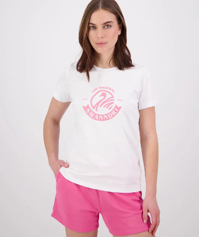 Swanndri Womens Original V3 T Shirt White/Raspberry