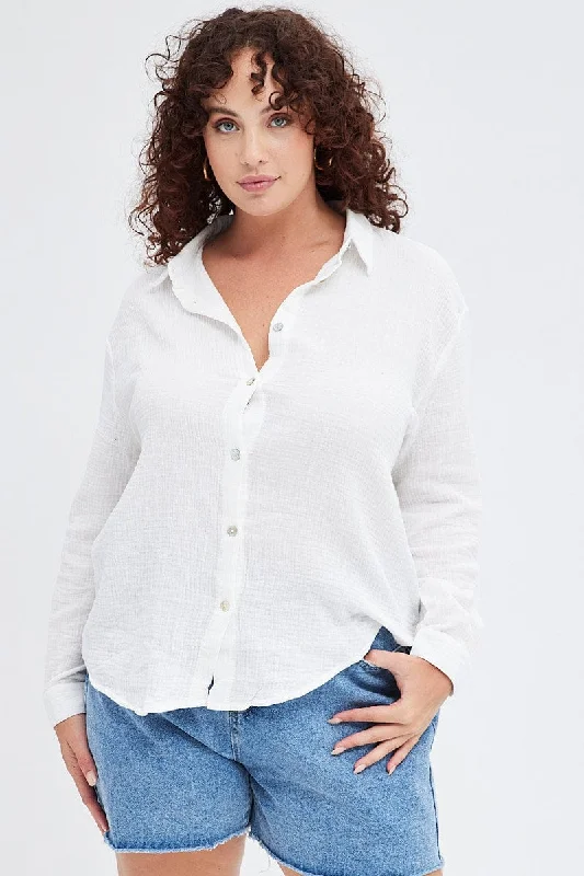 White Relaxed Shirt Long Sleeve