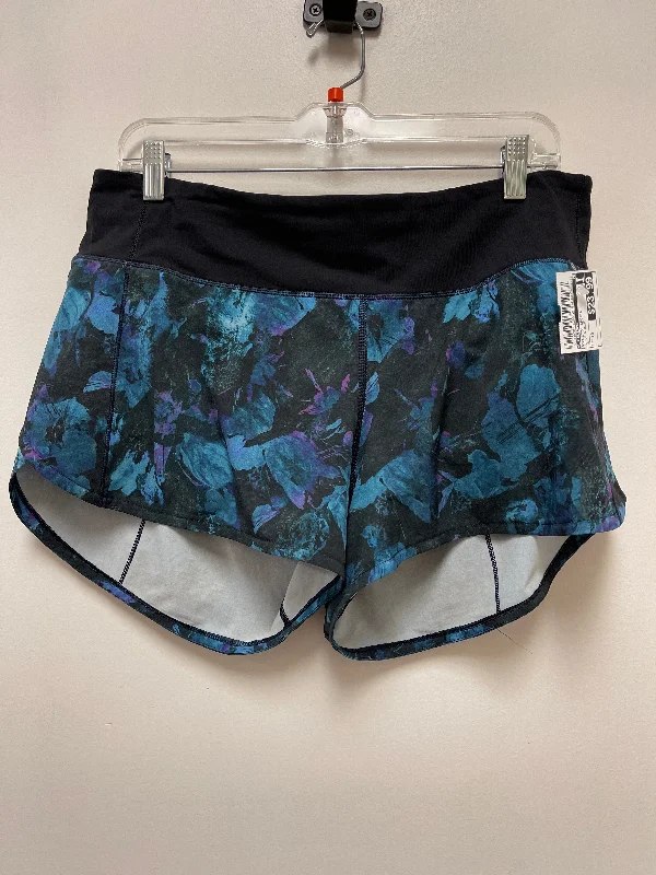 Athletic Shorts By Lululemon In Black & Blue, Size: 10