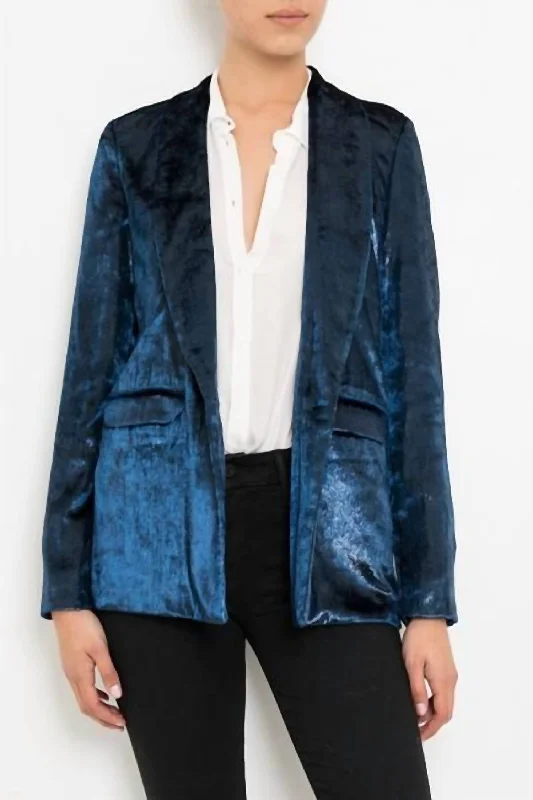 Shawl Collar Jacket In Blue