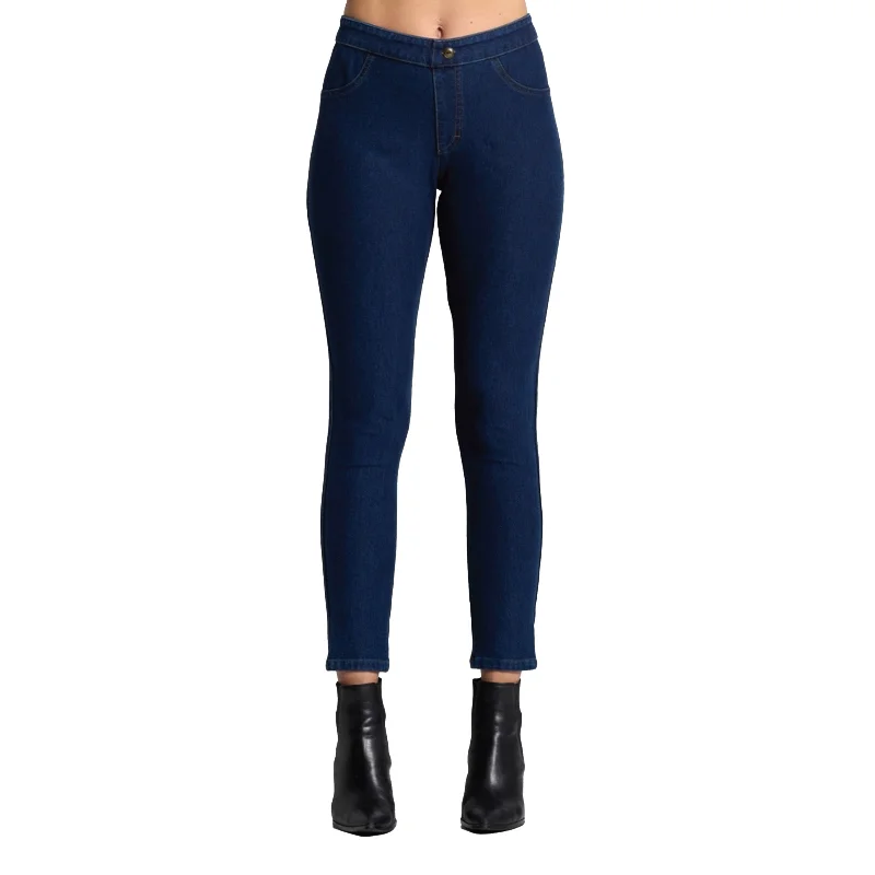 Focus Pull-On Denim Jeggings in Indigo - FC-101-ID