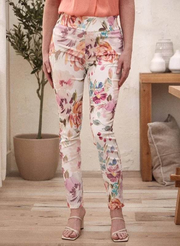 Floral Print Slim Leg Pants