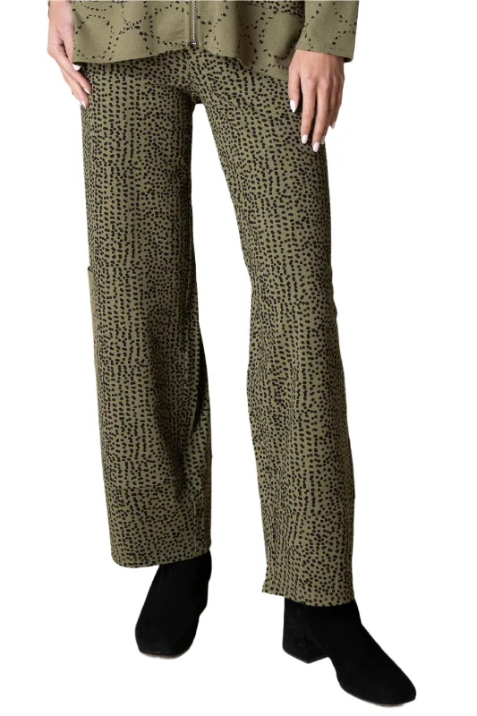 Habitat "Travel Core" Straight Leg Dot Mix Pant in Olive - 55069-OLV