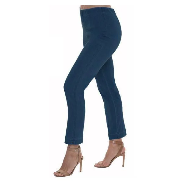 Lior "Sasha" Pull-On Straight Leg Pant in Dark Denim Blue - SASH-DKBD