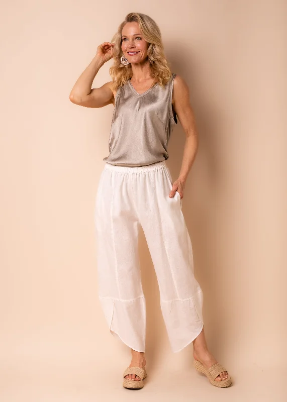 Rowen Linen Blend Pants in Cream