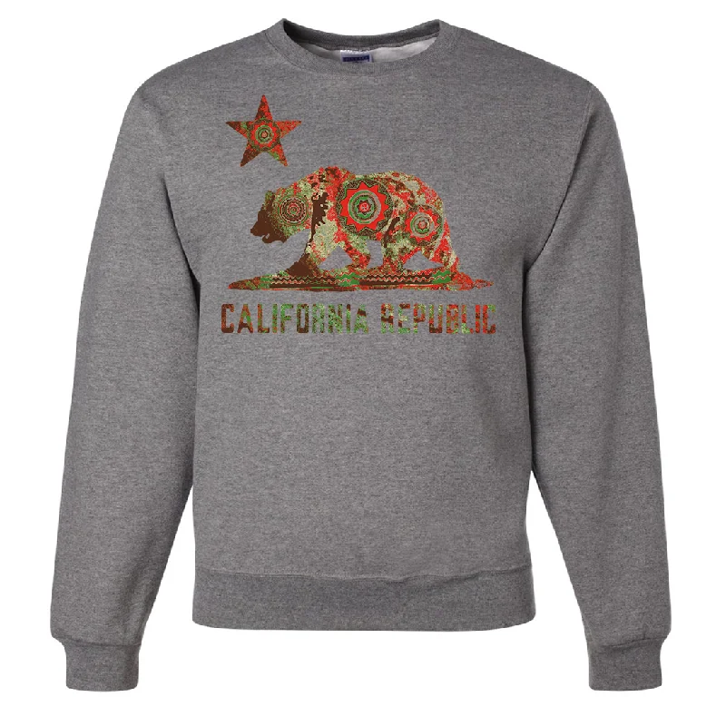 California Chumash Mandala Bear Crewneck Sweatshirt