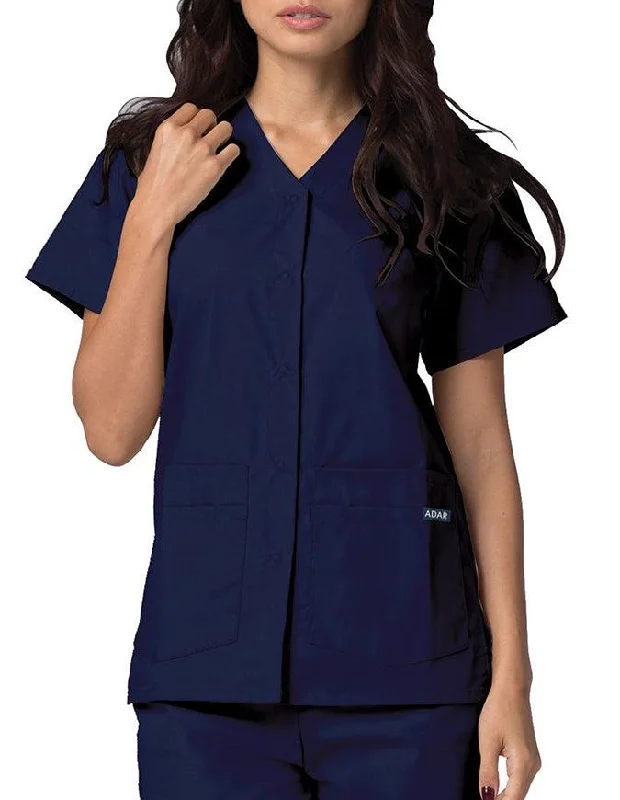 Adar 27.5 Inch Women's Snap-Front Nursing Scrub Top