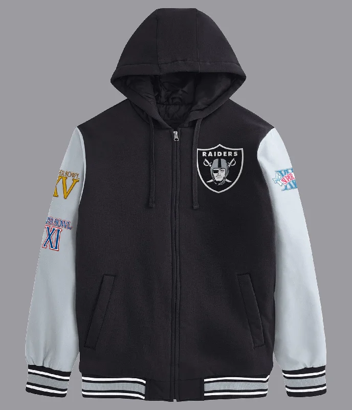 Raiders Player Option Color Blocked Full Zip Hoodie