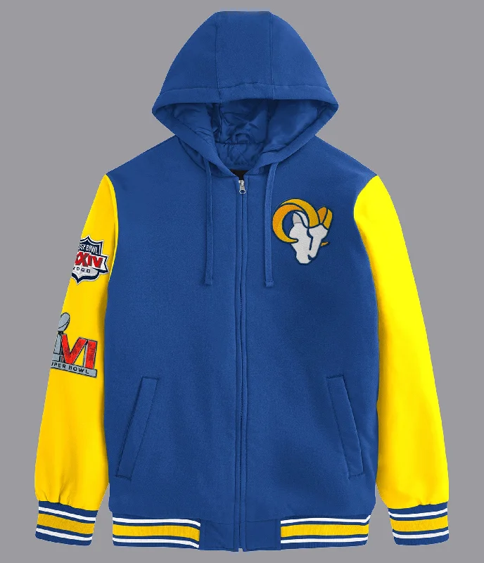 LA Rams Player Option Color Blocked Full Zip Hoodie