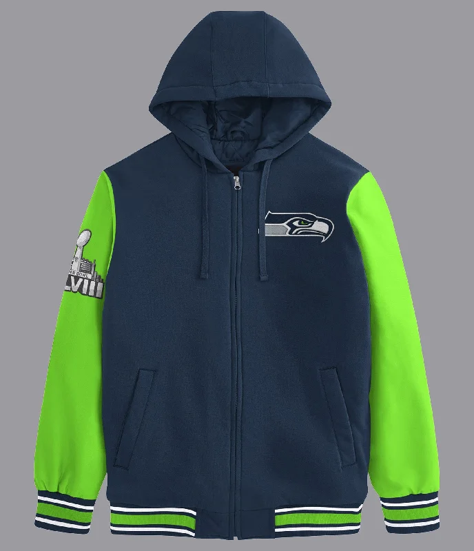 Seattle Seahawks Player Option Color Blocked Full Zip Hoodie