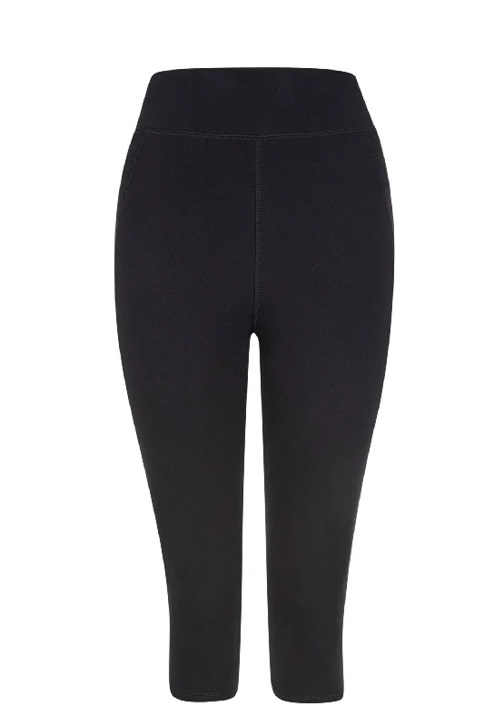 New Yoga Cropped Leggings - Black