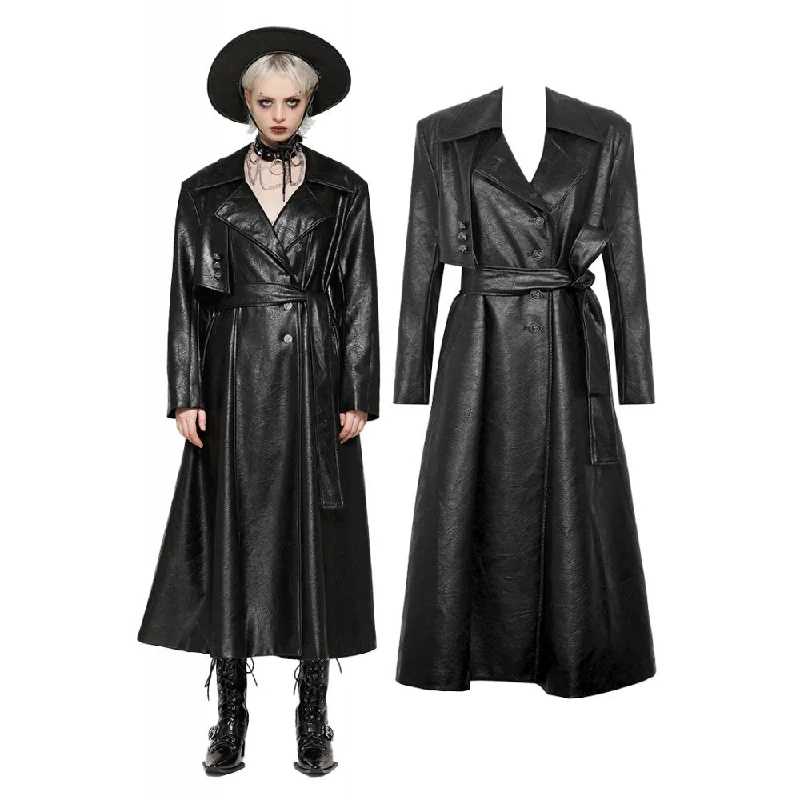 Women's Gothic Faux Leather Studs Coat