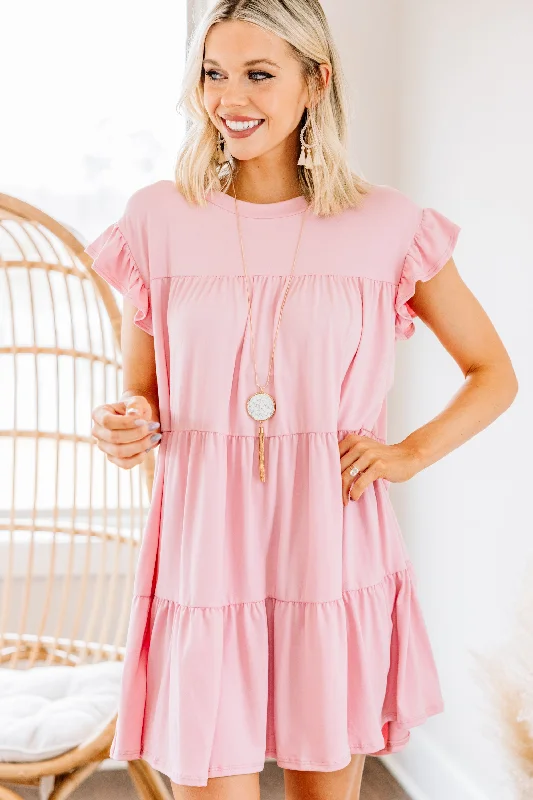 Living For Love Rose Pink Tiered Dress