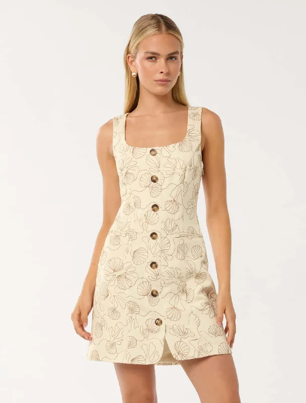 Ramsey Embroidered Linen Mini Dress