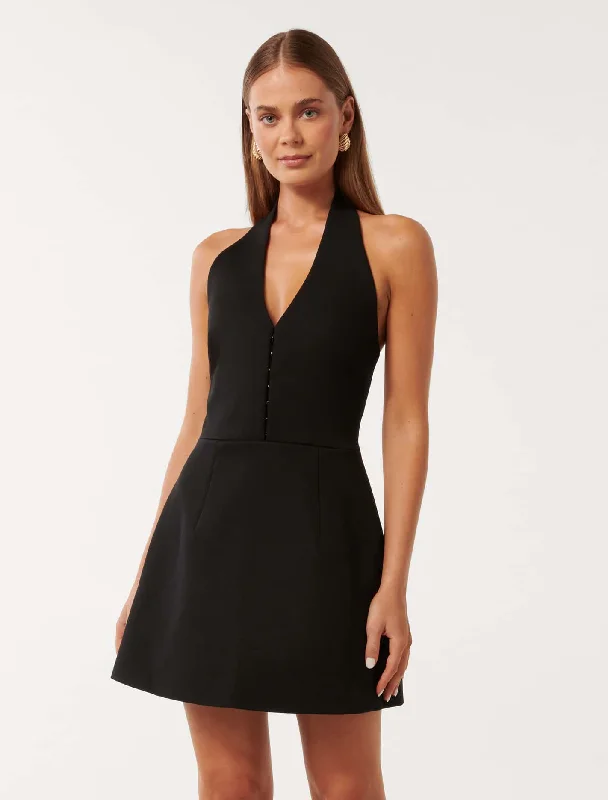 Ricki Halter Hook And Eye Mini Dress