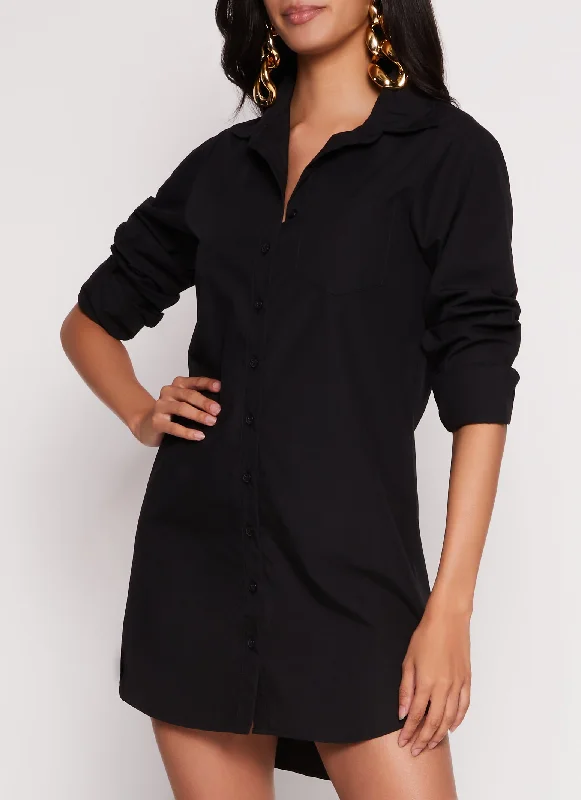 Long Sleeve Mini Shirt Dress