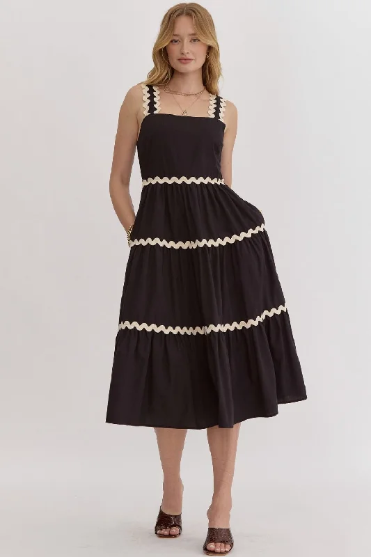 Black Ric Rac Midi