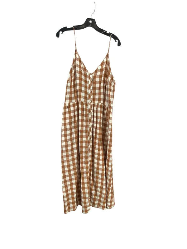 Dress Casual Maxi By A New Day In Brown & White, Size: Xl