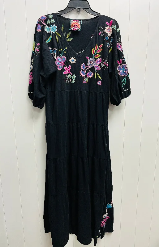 Dress Casual Maxi By Johnny Was In Black & Red, Size: M