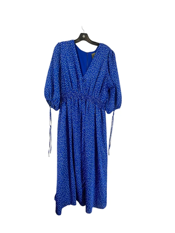 Dress Casual Maxi By Taylor In Blue & White, Size: 14