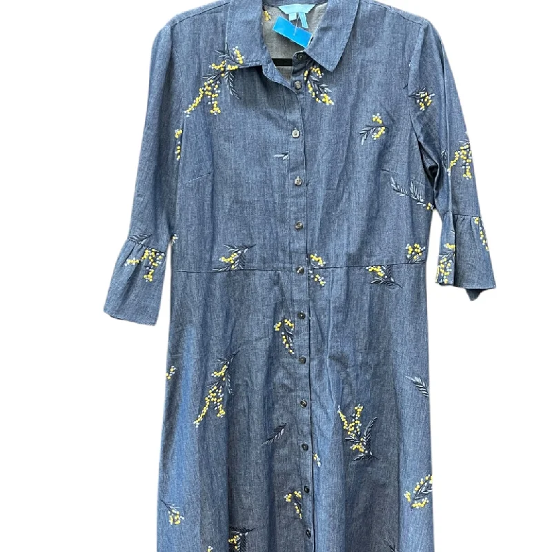 Dress Casual Midi By Draper James In Blue Denim, Size: 10