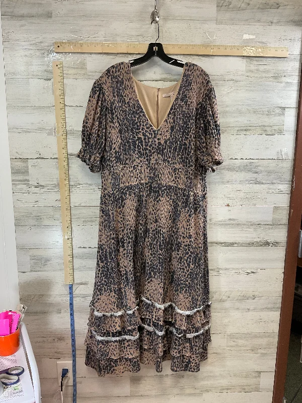 Dress Casual Midi By Hutch In Brown, Size: 2x