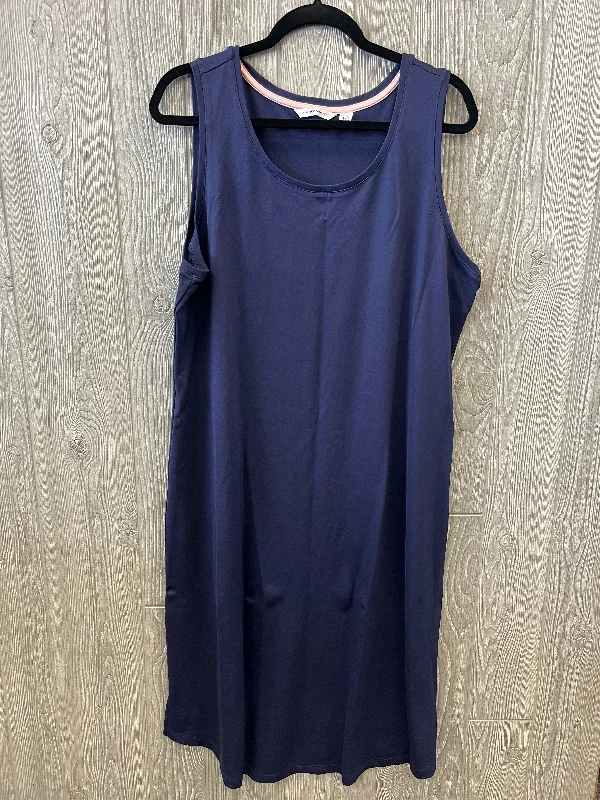 Dress Casual Midi By Isaac Mizrahi In Blue, Size: 1x