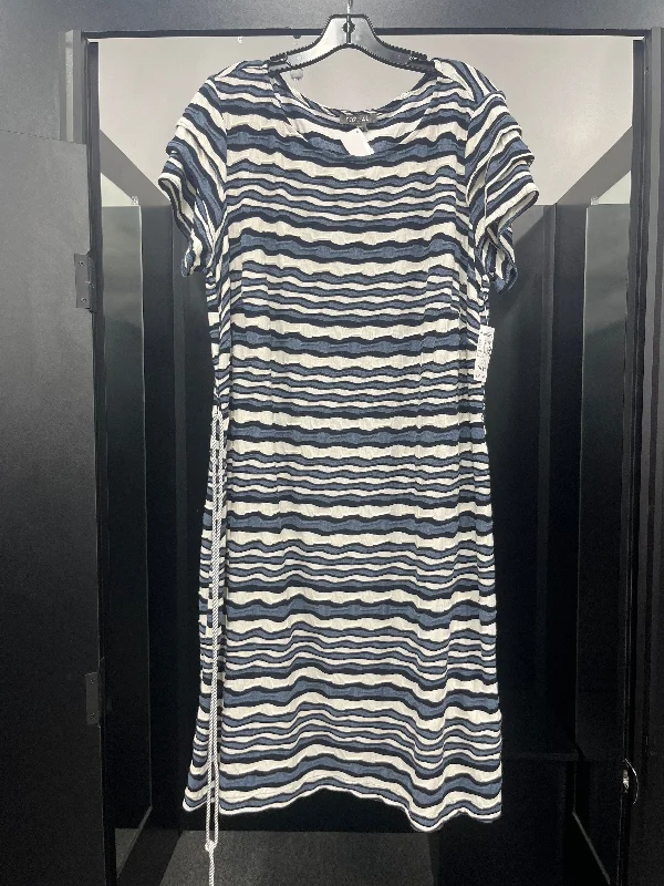 Dress Casual Midi By Roz And Ali In Striped, Size: 1x