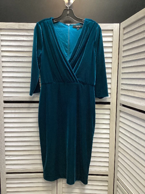 Dress Party Midi By Badgley Mischka In Blue & Green, Size: M