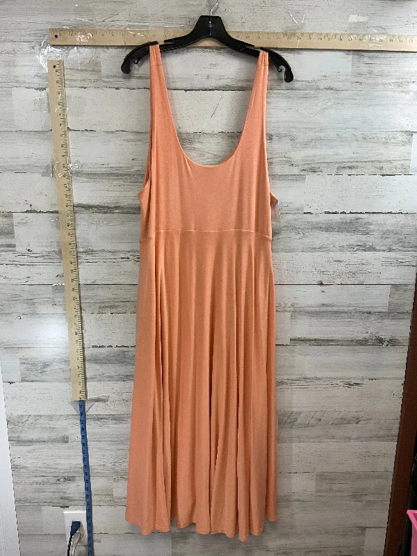 Peach Dress Casual Midi Athleta, Size 1x