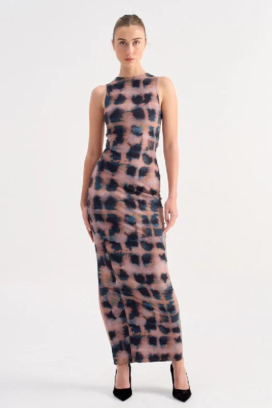 Shibori Sleeveless Reversible Twist Front Maxi