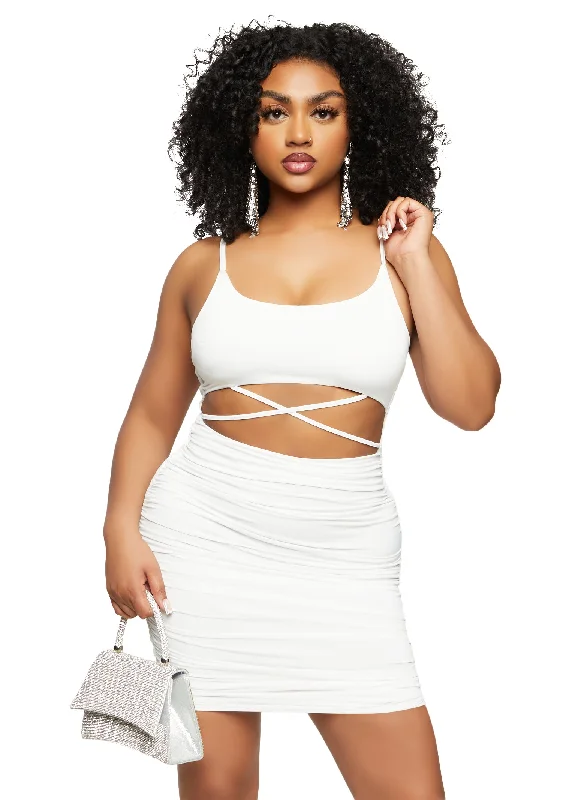 Criss Cross Cut Out Bodycon Mini Dress