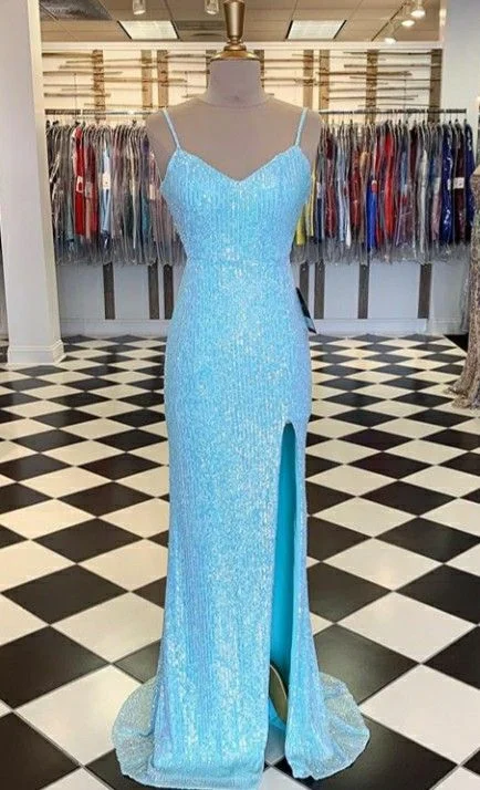 Blue Party Dress Evening Gown Prom Dress   S2412