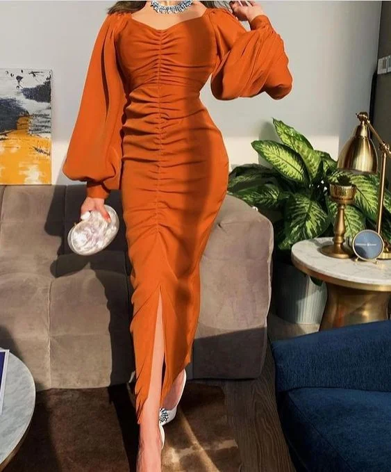 Orange Tight prom Dress Party Dress   S2644