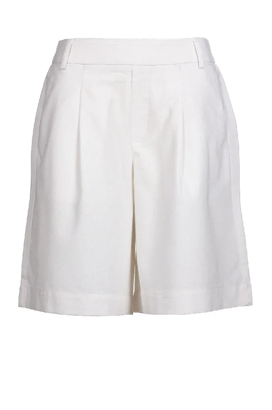 Cotton Linen Blend Shorts | WHITE | 6780A1